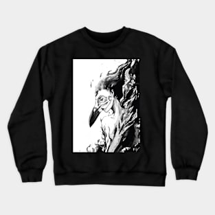 Raven Girl - Black Magic Skull Ink Painting Crewneck Sweatshirt